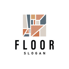 Floor Design Logo, Home Decoration Ceramic Tile Vector Illustration