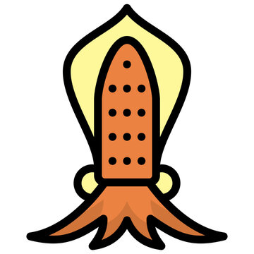recommend clip art: squid icon illustration design with outline