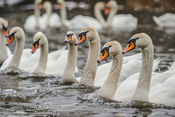 flock of swans