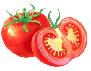 Tomaten isoliert auf weißen Hintergrund, Freisteller 