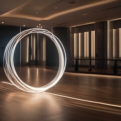 Obraz premium Spheres of light moving and interacting in a choreographed dance of motion and light, creating a mesmerizing visual effect5