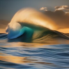 A digital representation of a wave in motion, captured in a moment of fluidity and grace2