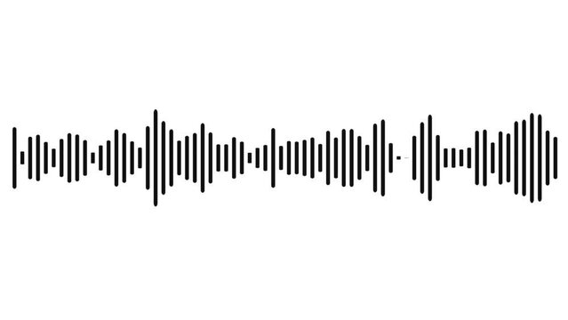Waveform Audio with Black sound waves background, Animated sound wave spectrum animation,
White and black audio visualization. frequency soundtrack, equalizer soundtrack, waveform soundtrack,