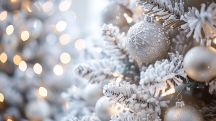 Fototapeta na wymiar Close up of Christmas tree decorations