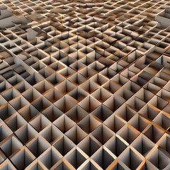 A three-dimensional grid of cubes shifting and reconfiguring, creating an optical illusion of depth and transformation2