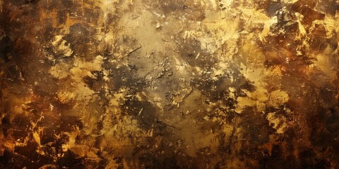 Obraz premium A painting of a wall with a gold and brown color scheme
