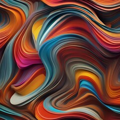 Fototapeta premium Vibrant colors blending and swirling in a three-dimensional space, creating a sense of energy and vitality4