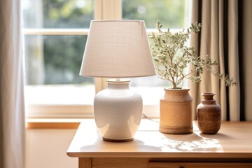 Naklejka premium In living room lamp ceramic window