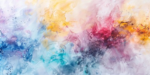 Dancing Colors: A Lively Painting with a Colorful Background, Energized by Artful Splatters of Paint.