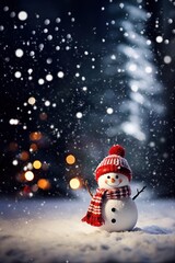 Obraz premium Snow man christmas outdoors snowman