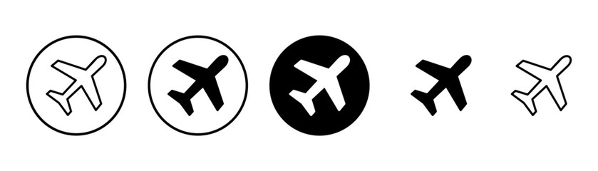 Plane icon vector isolated on white background. Aeroplane vector icon. Flight transport symbol. Travel element illustration. Holiday symbol. Airplane