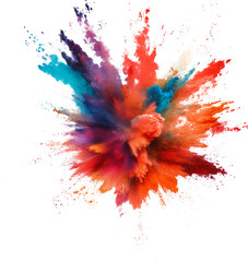 Colorful explosive powder burst on a black background