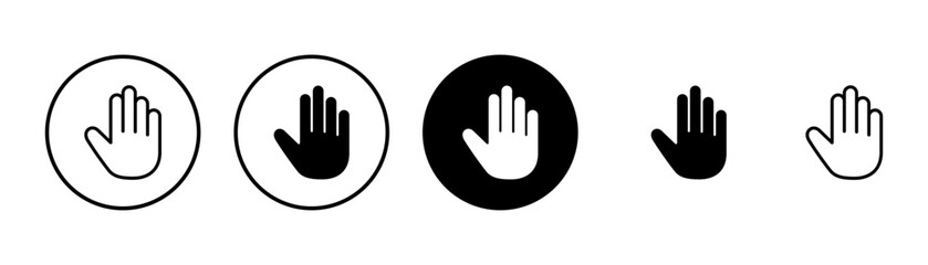 Hand icon vector isolated on white background. Hand gesture. hand stop