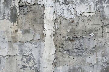 Obraz premium Time's Etchings: A Wall Adorned with Abundant Cracks and Holes, Bearing the Mark of Ages.