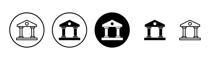 Bank icon vector isolated on white background. bank vector icon, museum, university