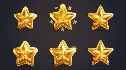 Obraz premium Golden Star on dark background, Illustration.