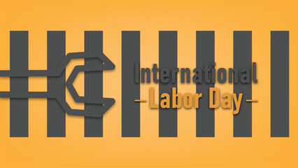 vector illustration of minimalist and construction theme international labor day celebration design, factory