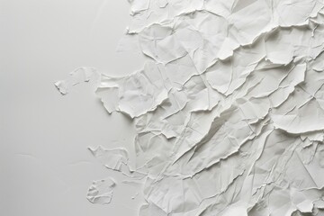 Tattered Echoes: A White Background with Torn Paper, Symbolizing Memories Unraveled and Secrets Unveiled.