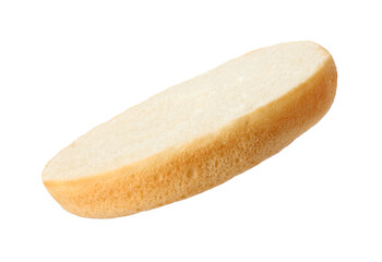 Half of fresh burger bun isolated on white