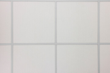 White ceiling with PVC tiles, view from below