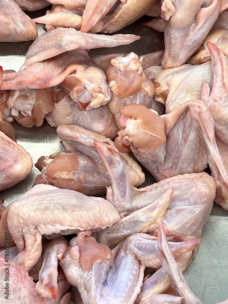 Canvas Prints raw chicken wings in a supermarket