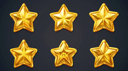 Obraz premium Golden Star on dark background, Illustration.
