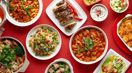 Vibrant Assortment of Lunch Dishes A Culinary Delight