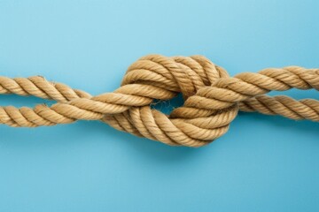 Fototapeta na wymiar A tied knot on a rope. Business concept. Background with selective focus and copy space