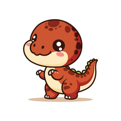 cute brown tyrannosaurs kawaii cartoon character vector illustration template design. cute monster dinosaurs