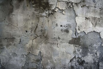 Obraz premium Decay's Embrace: A Wall Adorned with Abundant Cracks and Holes, Bearing the Marks of Time.