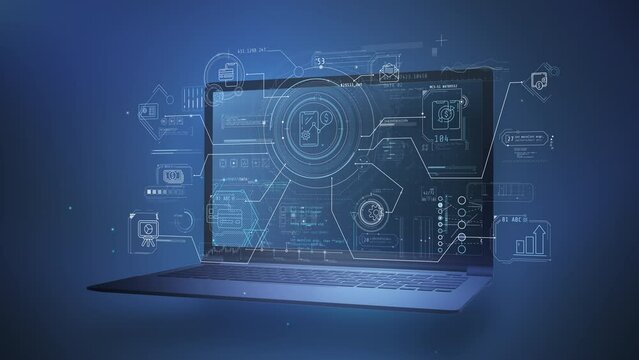 Infographics on the topic of connecting a laptop and a smartphone.