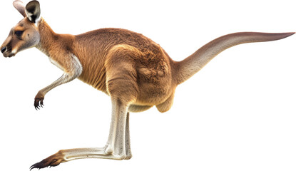 Realistic kangaroo on a transparent background