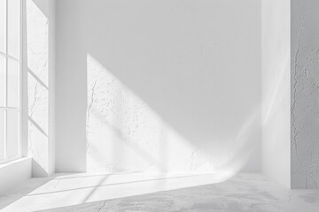 A white room with a window and a wall