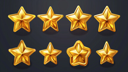 Obraz premium Golden Star on dark background, Illustration.