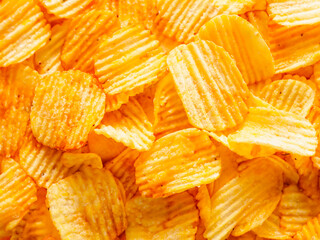 background from potato chips