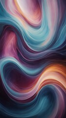 Obraz premium Vibrant, abstract swirl of colors, flowing gracefully to create visual representation of movement, fluidity. Hues blend seamlessly into one another, with shades of blue, pink.