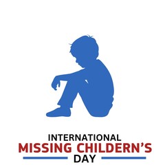 International Missing Children's Day is observed each year on May 25th. Vector illustration.