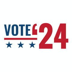 Voting 2024 Icon with Vote, Government, and Patriotic Symbolism and Colors