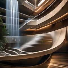 Dynamic shapes and patterns cascading down in a waterfall-like motion3