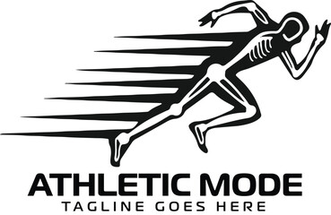 running athlete logo design vector