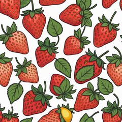 Strawberry pattern background vector illustration style	