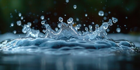 A close up image capturing the dynamic movement of water as it splashes onto the surface.