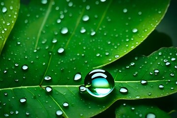 Experience the purity of nature with a transparent background image, showcasing a dewdrop on a leaf in HD, capturing the essence of a morning dew