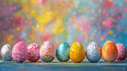 Colorful Easter eggs on display