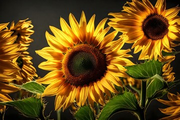 Immerse yourself in the vivid details of a transparent background image, showcasing a radiant sunflower captured in HD, its petals glowing with natural beauty
