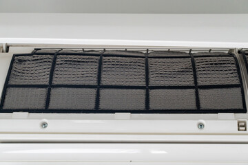 Dust on filter of air condition, Air clearing and air service.