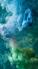 Fototapeta premium abstract background blue and green smoke wallpaper, modern business background 