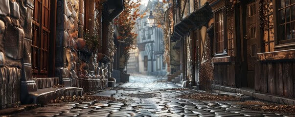 Ancient cobblestone streets echo with the footsteps of history, inviting travelers to wander and discover centuries of stories, background concept