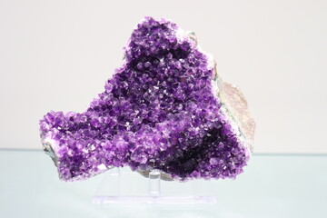 Beautiful amethyst. Gem and mineral. Purple stone.