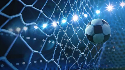 Soccer Ball In The Goal Net